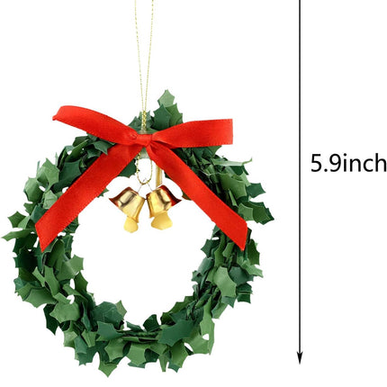 Syhood 12 Pieces Christmas Wreaths with Gold Bells Christmas Pine Wreaths for Front Door Christmas Holiday Indoor Home Decor (Classic Style,3.15 Inches)