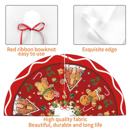 Gingerbread Man Candy Christmas Tree Skirt Xmas Tree Mat Christmas Tree Ornaments Decorations Holiday Party Indoor Outdoor 36"
