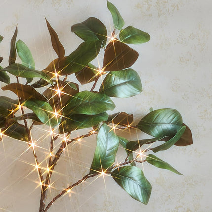 LITBLOOM Lighted Magnolia Tree 4FT 165 LED Fairy Lights, Artificial Greenery Tree with Lights for Indoor Outdoor Room Wedding Spring Decoration