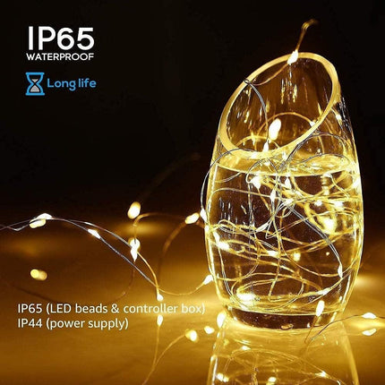 2 Pack Solar Powered Fairy String Lights Outdoor Waterproof 8 Modes Twinkle Christmas Decorations Lights, Each 33ft-100LED, 40ft-120LED, 66ft-200LED, 80ft-240LED, (Warm White, 66)
