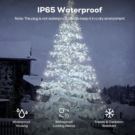 600 LED Christmas Lights, 246FT Outdoor Waterproof String Lights with Remote, Timer & Memory Function & 8 Modes, Twinkle Lights Plug in for Christmas Tree, Patio, Outside, Indoor, Cold White…