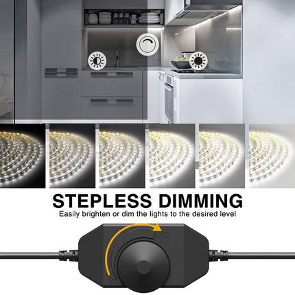 Onforu LED Light Strip,16.4ft Dimmable LED Tape Light, 6000K Daylight White Strip Lighting, 300 LEDs Flexible Vanity Mirror Light, 5M 12V Ribbon Rope Light for Bedroom, Under Cabinet,Kitchen