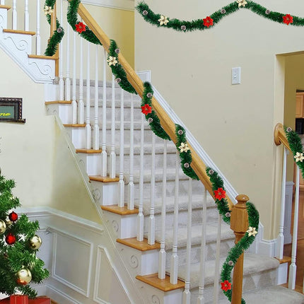 TURNMEON 3 Pack Total 49.2 Ft Christmas Greenery Garlands Decorations, Artificial Soft Green Pine Garland Holiday Xmas Decoration for Outdoor Indoor Home Stairs Banister Mantle Party (Each 16.4 Ft)