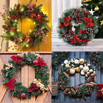 12 Pack 18'' Metal Wreath Frame Green Wire Wreath Rings for Christmas Year Party Home Decor DIY Crafts Supplies
