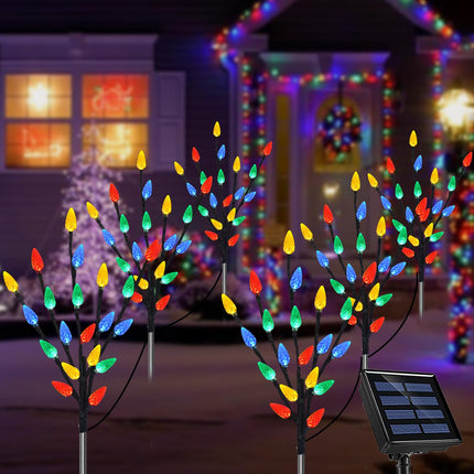 d 6 Packs 120 LED C6 Solar Christmas Lights, Outdoor Christmas Decorations Yard Lights, 8 Modes Waterproof Christmas Pathway Lights for Christmas Decorations Outdoor Yard Patio Cemetery Grave