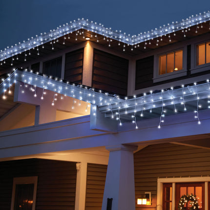 32.8ft 400 LED Icicle String Lights, 8 Modes Waterproof Icicle Christmas Lights Outdoor with Memory Function, Curtain Fairy Lights Hanging Decor for Home, Party, Wedding, Christmas (Cool White)