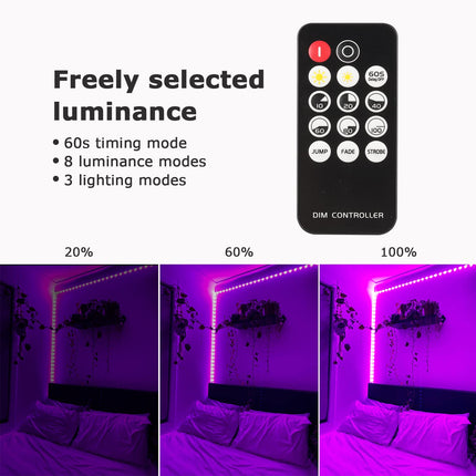 66ft Dimmable Black Light Strip & Remote, 1200 LEDs 12V Flexible LED Blacklight Strip, 20m LED Ribbon, Non-Waterproof Black Lights for Glow Party Birthday Halloween Christmas Party Body Paint
