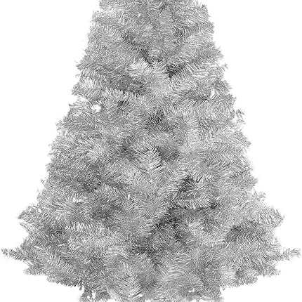 Arthas 6' Ft Tinsel Christmas Tree for Home Décor Xmas Holiday Seasonal Sparking Gorgeous Folding Artificial Christmas Tree (Silver)