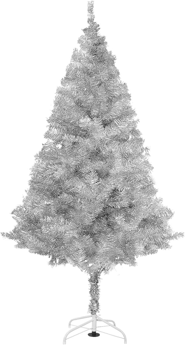 Arthas 6' Ft Tinsel Christmas Tree for Home Décor Xmas Holiday Seasonal Sparking Gorgeous Folding Artificial Christmas Tree (Silver)