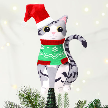 Cat Christmas Tree Topper American Shorthair mas Tree Ornament Christmas Party Holiday Home Decorations Supplies Cat Lovers