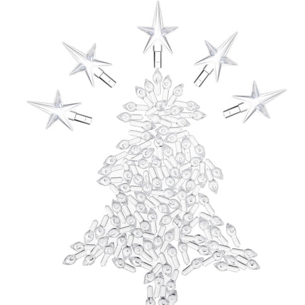 Boao 100 Pieces Ceramic Christmas Tree Bulbs and 5 Stars Replacement Plastic Tree Bulbs for Ceramic Christmas Tree Decorations(3.8 mm Diameter,Transparent)