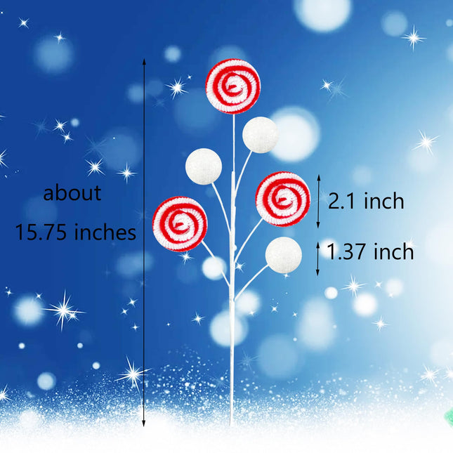 Christmas Tree Topper Decoration Christmas Tree Candy Picks Sprays Christmas Candy Branch for Christmas Tree Wreath Vase Home Decorstion (Color A)
