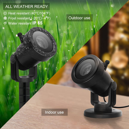 LED Projector Lights, Outdoor&Indoor Rotatable Lamp, Halloween Snowflake Projector with 12 Themes, Waterproof Landscape Decorative Lighting Garden Party Year Xmas