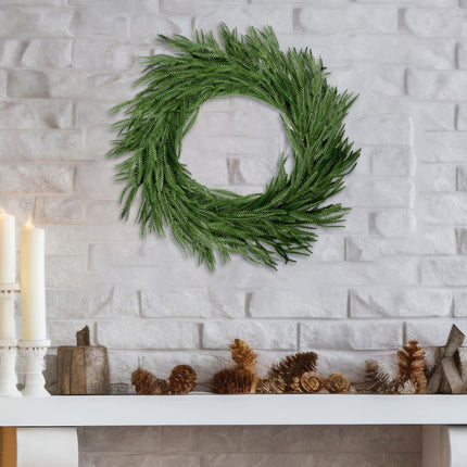 6FT Christmas Garland Realistic Real Touch Norfolk Pine Garland Decoration Winter Greenery Garland for Mantel Fireplace Table Centerpiece Decor