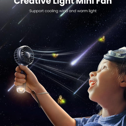 Gaiatop Mini Portable Fan, Sparkle Handheld Fan, Hand Held Fan 3 Speed Personal, 310 Hours Operated Small Makeup Eyelash Fan