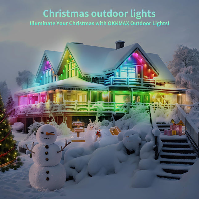Permanent Outdoor Lights - Smart Christmas Lights, 150ft with 90 LEDs, IP68 Waterproof, Perfect for Halloween & Christmas Decorations, Works with Wi-Fi, Google Assistant, & Alexa