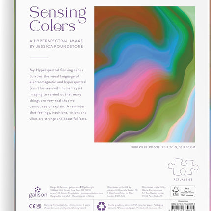 Galison Sensing Colors – 1000 Piece Jessica Poundstone Puzzle Featuring Ephemeral Art from The Hyperspectral Sensing Art Series