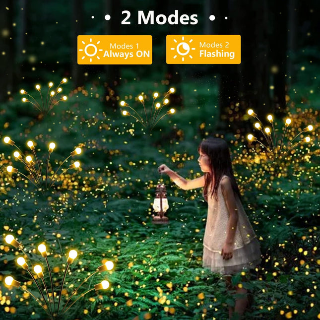 4-Pack Solar Outdoor Lights for Garden Decorations, 32 LED d Solar Firefly Lights (Sway by Wind), Solar Lights Outdoor Waterproof for Outside Pathway Patio Yard Porch Decor (Warm White)