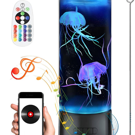 CALOVER Jellyfish Night Light Lamp with Bluetooth Speaker White Noise Large Size Smart Sensory Synthetic Jelly Fish Tank Mood Lamp, Cool Birthday Christmas All Holiday s for Adults Kids