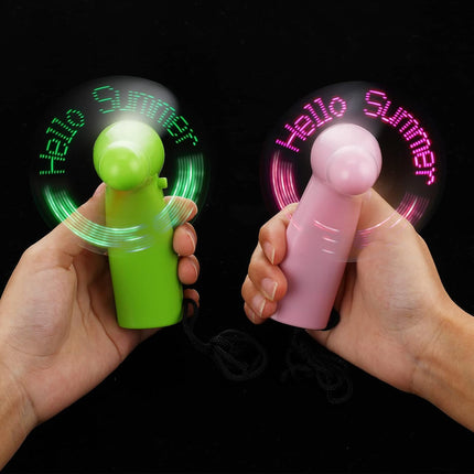 24 Pcs Portable Handheld Fan Mini Battery Powerful Fan Hello Summer Led Fan Small Personal Fan Party Favor Summer For Travel