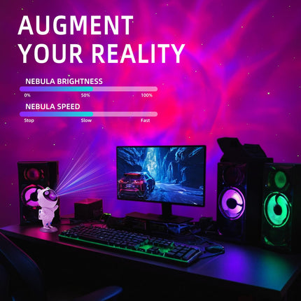 Astronaut Galaxy Projector Space Star Projector Night Light,360° Adjustable Cute Panda Astronaut Galaxy Projector Lights Starry Nebula Ceiling LED Lamp for Bedroom Home Kids Room Decor Aesthetic