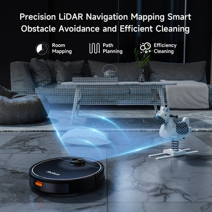 Rubot Robot Vacuum And Mop Combo, Robot Vacuum Cleaner 4500Pa Strong Suction 2In1 With Lidar Navigation 200Min Runtime, Multifloor Mapping, Nogo Zone, Compatible Alexa Voice, For Carpet Hard Floor