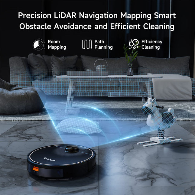 Rubot Robot Vacuum And Mop Combo, Robot Vacuum Cleaner 4500Pa Strong Suction 2In1 With Lidar Navigation 200Min Runtime, Multifloor Mapping, Nogo Zone, Compatible Alexa Voice, For Carpet Hard Floor