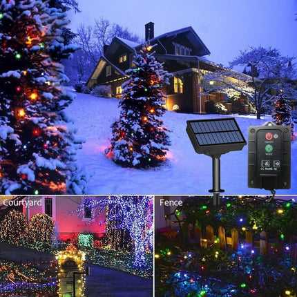 FULLBELL Solar String Lights for Outside, Solar Christmas Lights 200 LED Extra-Long 66FT 8 Modes, Waterproof Outdoor Solar Fairy Lights for Garden Patio Party Tree Christmas Decorations.