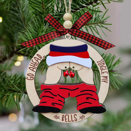 Funny Christmas Ornaments , Exchange Funny Ornaments for Adults, Naughty Ugly Christmas Tree Ornaments Wooden, Inappropriate Dirty Santa Ornament - Unique Christmas Ornaments