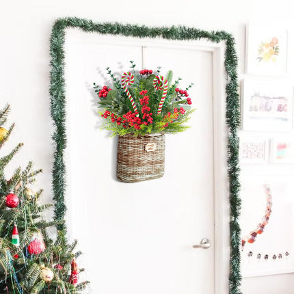 10 Pcs Christmas Flowers Artificial Pine Branches with Red Berry Stems Christmas Tree Picks Floral Arrangements for Xmas Tree Topper Vase Filler Craft Wreath Holiday Party (Red&Green)