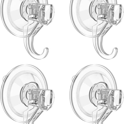 VIS'V Wreath Hanger, Large Clear Heavy Duty Suction Cup Wreath Hooks 22 LB Removable Strong Window Glass Door Suction Cup Wreath Holder for Halloween Christmas Wreath Decorations - 4 Pcs