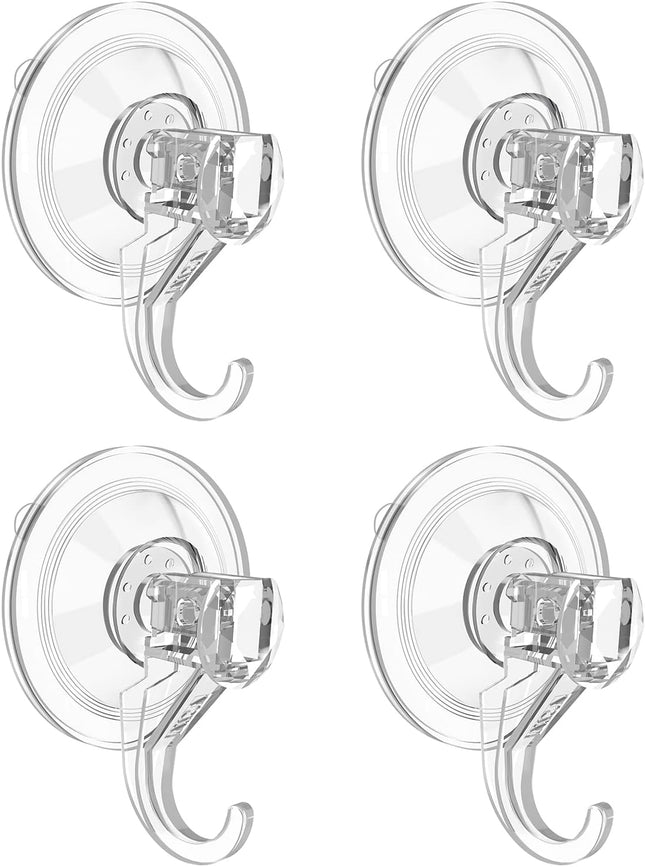 VIS'V Wreath Hanger, Large Clear Heavy Duty Suction Cup Wreath Hooks 22 LB Removable Strong Window Glass Door Suction Cup Wreath Holder for Halloween Christmas Wreath Decorations - 4 Pcs