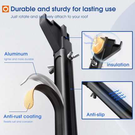 addlon Telescopic Extension Pole for Hanging Christmas Lights and Mounting Screw Hooks,5.5FT Christmas Light Hanger Poles with Utility Hook for String Lights and Birdfeeders Installation