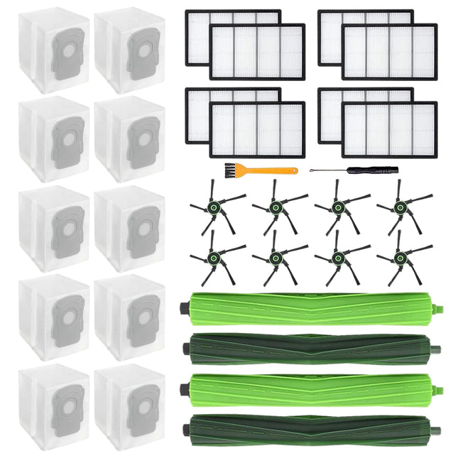 Parts For Irobot Roomba S9 9150 S9+ S9 Plus 9550 S Series Vacuum Cleaner Accessories Inclue 2 Set Roller Brushes & 8 Filters & 8 Side Brushes & 10 Vacuum Bags