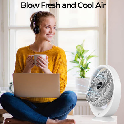 2Packs Desk Fans, 6Inch Portable Battery Operated Fan, Table Fans Up To 7.5 Hours 3 Speed 120° Head Rotation Small Personal Desk