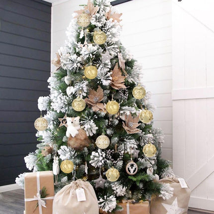 Hollyone 3.15"/80mm Gold Christmas Ball Ornaments 12 Pcs Shatterproof Christmas Tree Relief Ornaments Set Large Hanging Christmas Ornaments Balls for Christmas Wedding Holiday Wreath Home Decorations