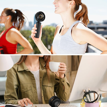 Frsara Portable Handheld Fan, Neck Fan, Mini Desk Fan, MultiFunction Fan, 4000Mah UltraLong Battery Life, UltraQuiet, 6Speed