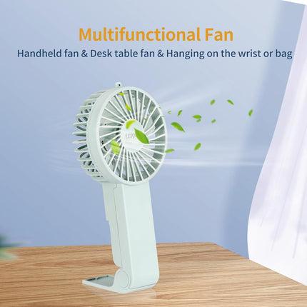 Handheld Fan Personal Portable Fan 3 Speed Adjustable Removable Lanyard Usb Recharging Battery Operated Small Desk Table Fan Make