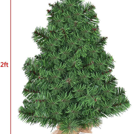 3FT Artificial Tabletop Christmas Tree, Premium Spruce Christmas Tree w/Burlap Base, for Xmas Indoor Decor