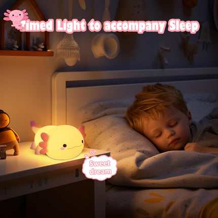 Axolotl s, Cute Axolotl Night Light for Kids, Animal Silicone Nursery Night Lamp, Cute Room Decor Night Light for Kids Girls Boys Birthday Christmas s