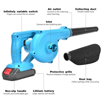 SHINLEYPACK Cordless Leaf Blower,21V Cordless Leaf Blower with Battery & Charger,Specially Designed for Light Courtyard Operation and Hard Road Cleaning