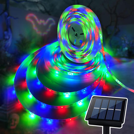Solar LED Strip Lights, 20FT Waterproof RGB Color 180 LEDs Cuttable with 8 Modes Solar Powered LED Fairy Lights for Christmas Outside, Garden, Patio, Yard, Party