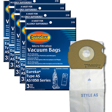 Envirocare Micro Filtration Vacuum Cleaner Dust Bags Made To Fit Eureka Type As 15 Pack