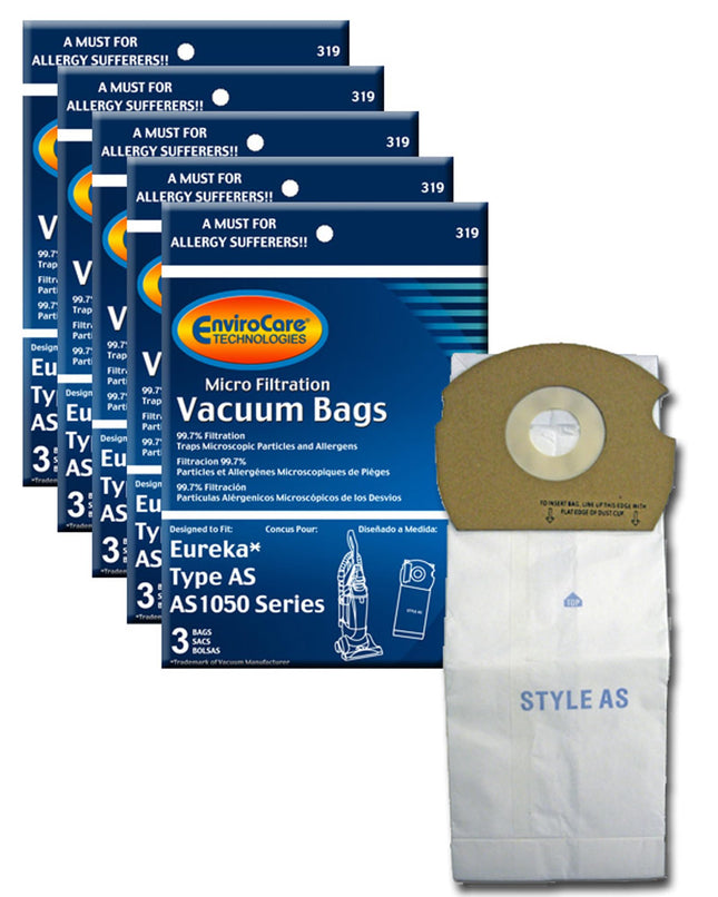Envirocare Micro Filtration Vacuum Cleaner Dust Bags Made To Fit Eureka Type As 15 Pack