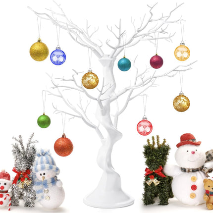Christmas Artificial Tree Branch, 23 Inch White Manzanita Wedding Centerpiece, Decorative Ornament Display Tree, Tabletop Artificial Tree for Christmas Birthday Party Home Decor