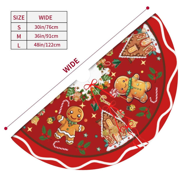 Gingerbread Man Candy Christmas Tree Skirt Xmas Tree Mat Christmas Tree Ornaments Decorations Holiday Party Indoor Outdoor 36"
