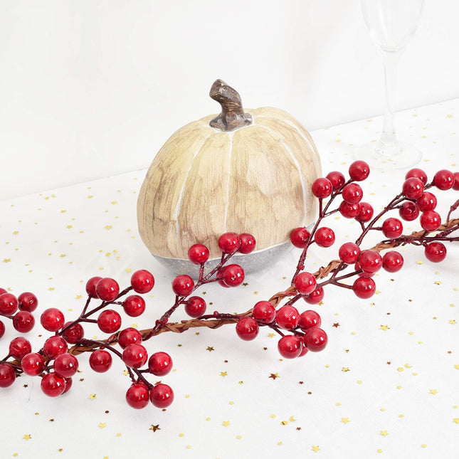 Artiflr 6FT Red Berry Garland, Flexible Artificial Red and Burgundy Berry Christmas Garland for Indoor Outdoor Home Fireplace Decoration for Winter Holiday Year Decor