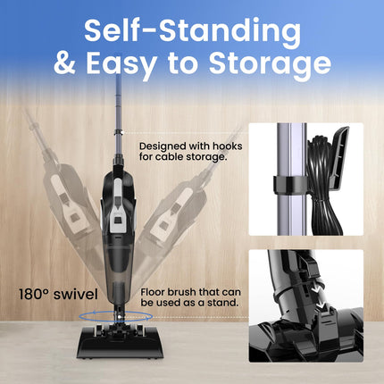 Vacuum Cleaner, Stick Vacuum Corded, 20000 Pa Powerful Suction Small Vacuum Cleaners For Home, Lightweight 4In1 Mini Vacuum, Portable Hand Held Vac For Hard Floor, H611