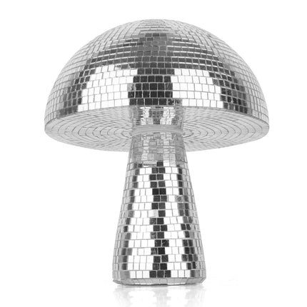 Creative Mushroom Disco Ball for Party, Table Decor Mirror Retro Handmade Disco Ball Mushroom Shape Home Art Decorations,Bar Ornaments(Silver, S(5.9''))