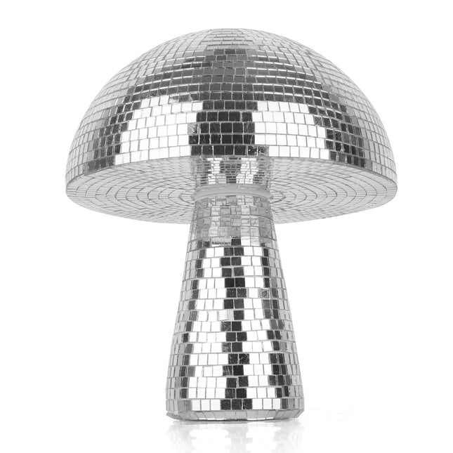 Creative Mushroom Disco Ball for Party, Table Decor Mirror Retro Handmade Disco Ball Mushroom Shape Home Art Decorations,Bar Ornaments(Silver, S(5.9''))